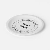 Ihr Firmenlogo und Werbetext | weiß Pappteller (Schrägansicht)