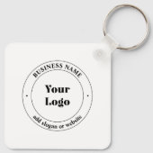 Ihr Firmenlogo und Werbetext | weiß Schlüsselanhänger (Rückseite)