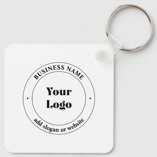 Ihr Firmenlogo und Werbetext | weiß Schlüsselanhänger (Rückseite)