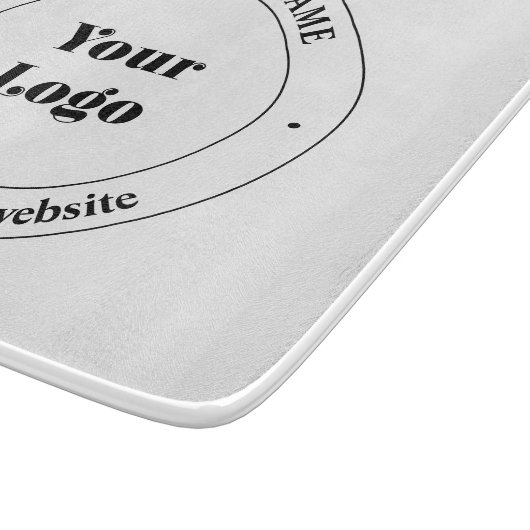 Ihr Firmenlogo und Werbetext | weiß Schneidebrett (Ecke)