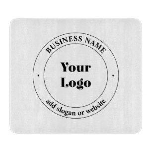 Ihr Firmenlogo und Werbetext   weiß Schneidebrett