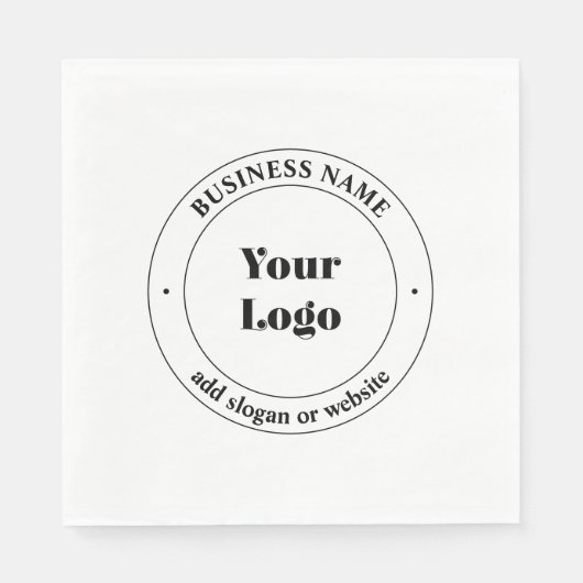 Ihr Firmenlogo und Werbetext | weiß Serviette (Vorderseite)