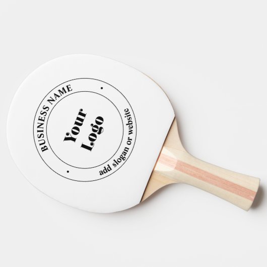 Ihr Firmenlogo und Werbetext | weiß Tischtennis Schläger (Seitenansicht)