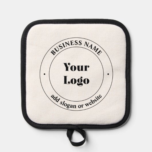 Ihr Firmenlogo und Werbetext | weiß Topflappen (Vorderseite)