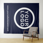 Ihr Firmenlogo | Website Moderner blauer Hintergru Wandteppich (Beispiel (Horizontal))