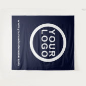 Ihr Firmenlogo | Website Moderner blauer Hintergru Wandteppich (Vorderseite (Horizontal))