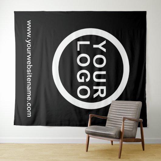 Ihr Firmenlogo | Website Moderner schwarzer Hinter Wandteppich (Beispiel (Horizontal))