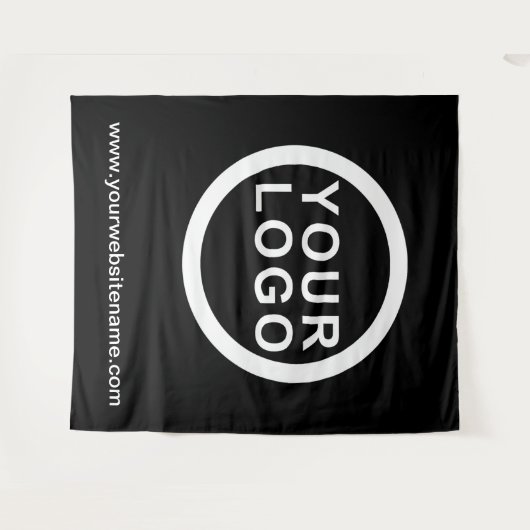 Ihr Firmenlogo | Website Moderner schwarzer Hinter Wandteppich (Vorderseite (Horizontal))