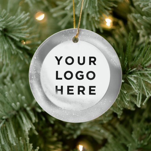 Ihr Firmenlogo - Weihnachtssilber Keramik Ornament (Baum)