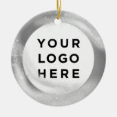Ihr Firmenlogo - Weihnachtssilber Keramik Ornament (Vorne)