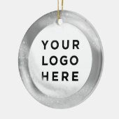 Ihr Firmenlogo - Weihnachtssilber Keramik Ornament (Links)