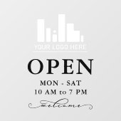 Ihr Firmenlogo Wirbel Schwarze Willkommenszeiten Fensteraufkleber (Blatt)