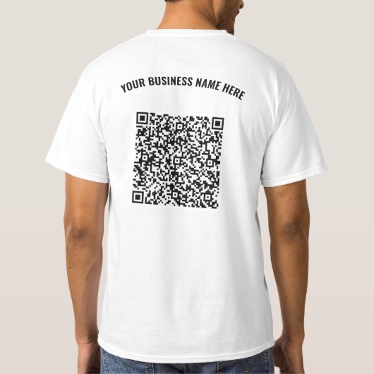 Ihr Firmenname Branded QR Code T-Shirt Beispiel (Rückseite)