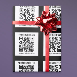 Ihr Firmenname & editierbarer QR-Code Geschenkpapier