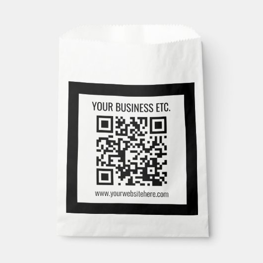 Ihr Firmenname & editierbarer QR-Code Geschenktütchen (Vorderseite)