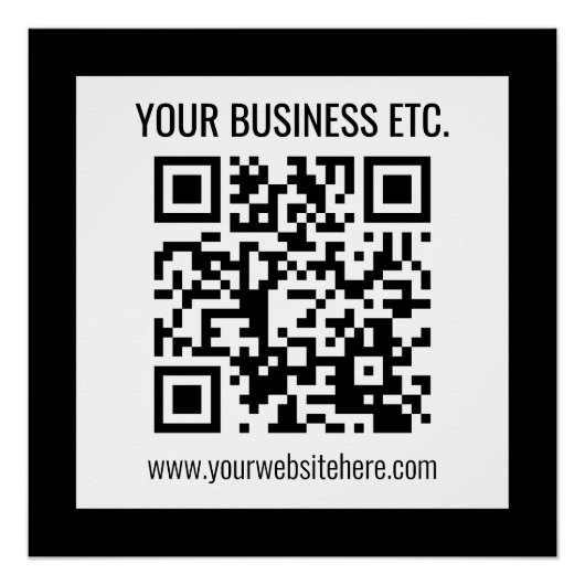 Ihr Firmenname & editierbarer QR-Code Poster (Vorderseite)
