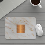 Ihr Firmenname: Kupfermetallic, grauem Marmor Mousepad<br><div class="desc">Luxuriöses,  glamouröses Business beruflich Graugoldmarmor gemusterte Mauspad für Makeup-Künstler | Friseurin | Mode-Stylist | Schönheitssalon | WELLNESS-CENTER | ZUHAUSE | Architekturstudio mit leuchtend beige-beigefarbenem Kupfer metallisches geometrisches quadratisches Label. Die perfekte Wahl für ein stilvolles und elegantes Aussehen. — Personalisieren Sie es mit Ihrem Firmennamen!</div>