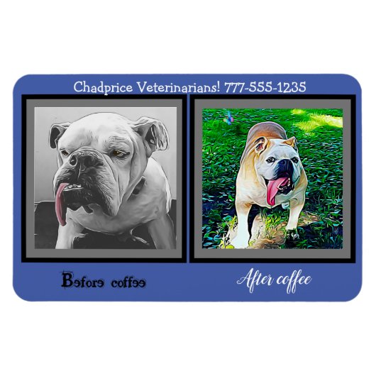 Ihr Firmenname, lustiger Bulldogge Magnet (Horizontal)
