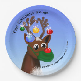 Ihr Firmenname lustiges covites Weihnachtsfest Par Pappteller