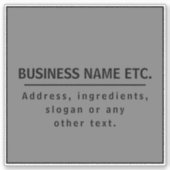 Ihr Firmenname oder Ihre Marke usw. Dunkelgrau und Aufkleber (Vorderseite)