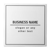 Ihr Firmenname oder Ihre Marke usw. Weiß Schwarz Fliese (Vorderseite)