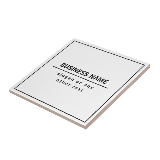 Ihr Firmenname oder Ihre Marke usw. Weiß Schwarz Fliese (Seite)