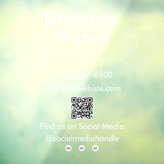 Ihr Firmenname speichert QR Code Social Media Fensteraufkleber (Blatt 3)