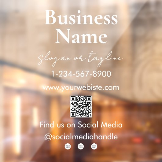 Ihr Firmenname speichert QR Code Social Media Fensteraufkleber (Blatt 2)