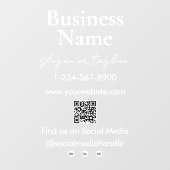 Ihr Firmenname speichert QR Code Social Media Fensteraufkleber (Blatt)