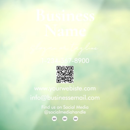 Ihr Firmenname Storefront QR Code Kontaktinformati Fensteraufkleber (Blatt 3)