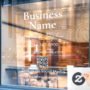 Ihr Firmenname Storefront QR Code Social Media Fensteraufkleber