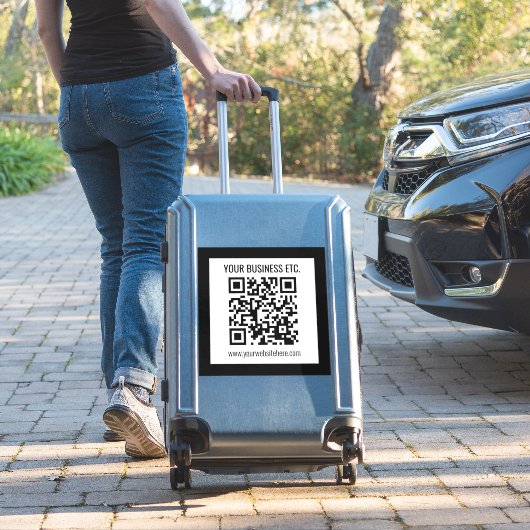 Ihr Firmenname und Ihr bearbeitbarer QR-Code Aufkleber (Koffer Insitu)