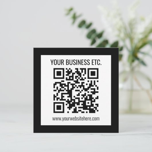 Ihr Firmenname und Ihr bearbeitbarer QR-Code Einladung (Stehend Vorderseite)