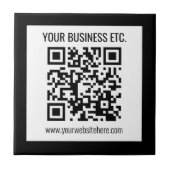 Ihr Firmenname und Ihr bearbeitbarer QR-Code Fliese (Vorderseite)