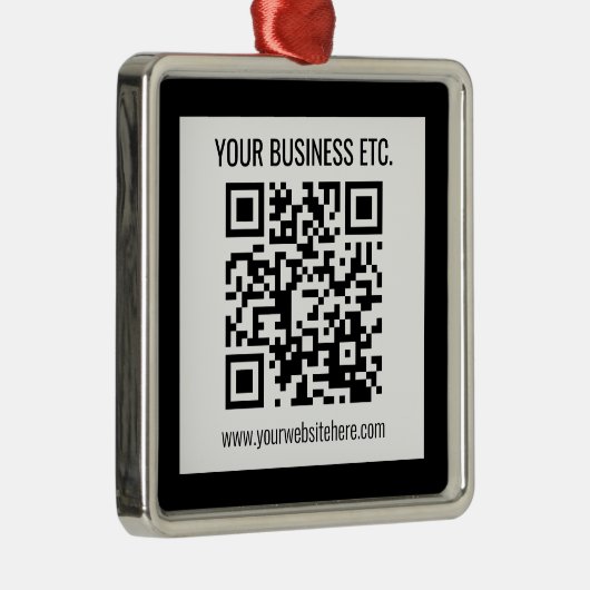 Ihr Firmenname und Ihr bearbeitbarer QR-Code Ornament Aus Metall (Rechts)