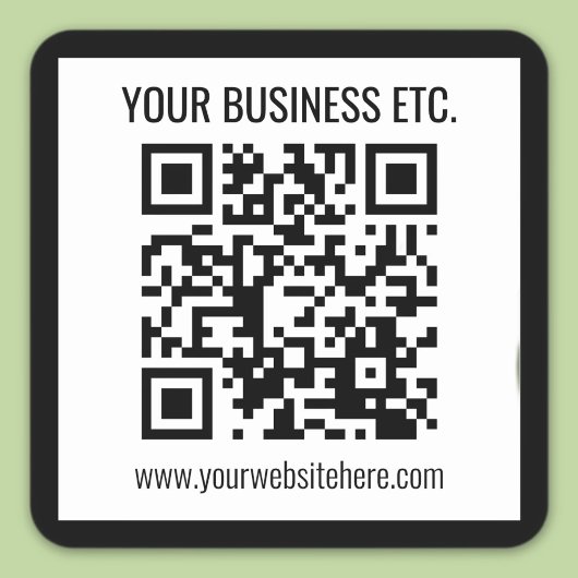 Ihr Firmenname und Ihr bearbeitbarer QR-Code Quadratischer Aufkleber