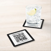 Ihr Firmenname und Ihr bearbeitbarer QR-Code Rechteckiger Pappuntersetzer (Vor Ort)