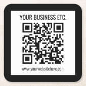 Ihr Firmenname und Ihr bearbeitbarer QR-Code Rechteckiger Pappuntersetzer (Vorderseite)