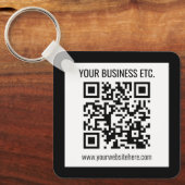 Ihr Firmenname und Ihr bearbeitbarer QR-Code Schlüsselanhänger (Vorderseite)