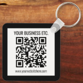 Ihr Firmenname und Ihr bearbeitbarer QR-Code Schlüsselanhänger (Rückseite)