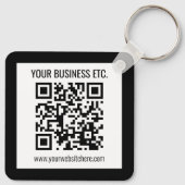 Ihr Firmenname und Ihr bearbeitbarer QR-Code Schlüsselanhänger (Rückseite)
