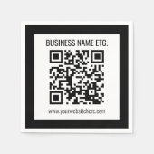Ihr Firmenname und Ihr bearbeitbarer QR-Code Serviette (Vorderseite)