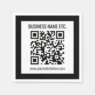 Ihr Firmenname und Ihr bearbeitbarer QR-Code Serviette
