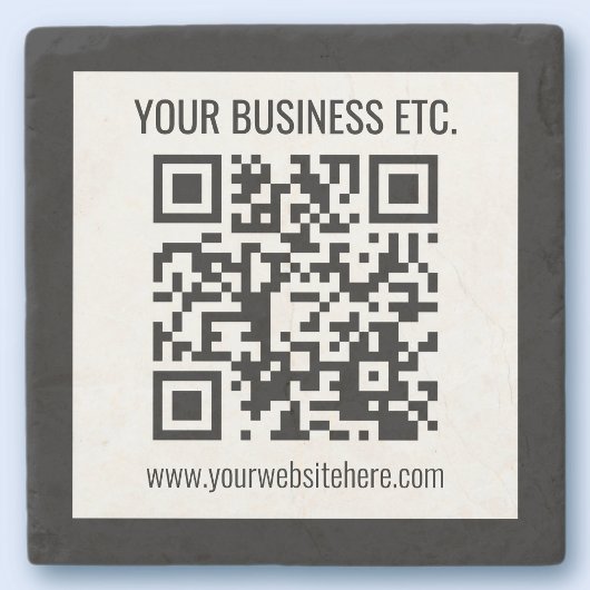 Ihr Firmenname und Ihr bearbeitbarer QR-Code Steinuntersetzer
