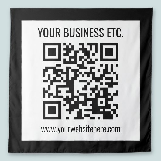 Ihr Firmenname und Ihr bearbeitbarer QR-Code Wandteppich