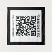 Ihr Firmenname und Ihr bearbeitbarer QR-Code Wandteppich (Vorderseite (Horizontal))