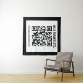 Ihr Firmenname und Ihr bearbeitbarer QR-Code Wandteppich (Beispiel (Horizontal))