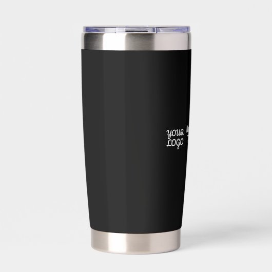 Ihr Firmenname und Ihr Logo | Schwarz/Weiß Thermobecher (Vorderseite)