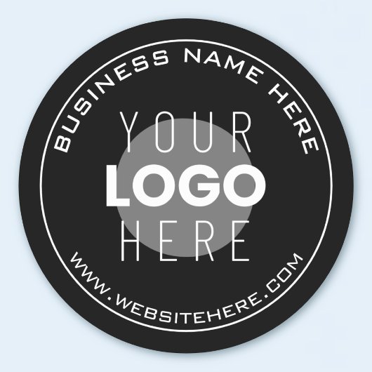 Ihr Firmenname, Website + hochgeladenes Bild Runder Aufkleber