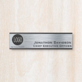 Ihr Firmensitz Tür signieren Silber Metallic Look Türschild (Vorderseite )